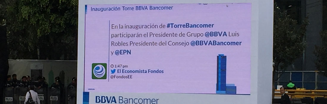 TWEET WALL TORRE BBVA BANCOMER